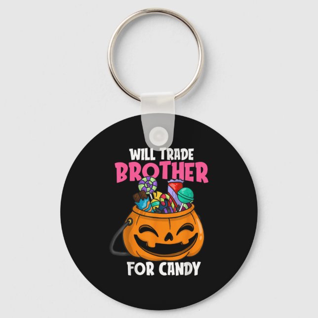 Will Trade Brother For Candy Matching Halloween Si Key Ring (Front)