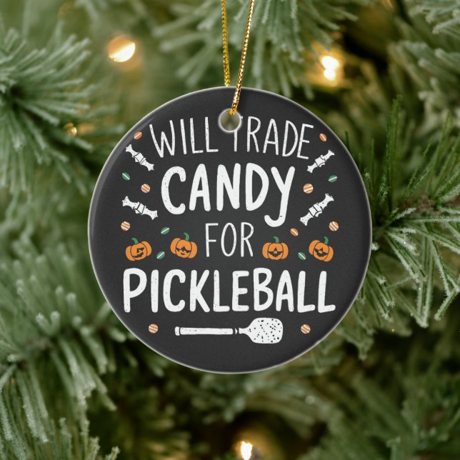 Will Trade Candy For Pickleball Spooky Halloween   Ceramic Tree Decoration (Tree)