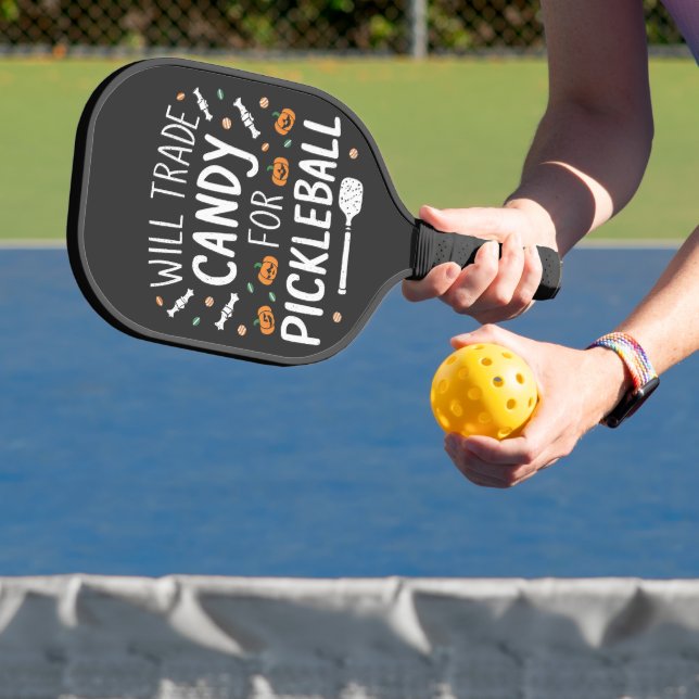 Will Trade Candy For Pickleball Spooky Halloween   Paddle (Insitu)