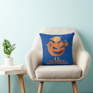 WILL TRADE MY BROTHER FOR CANDY funny halloween    Cushion