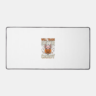 Will Trade Sister for Candy Axolotl Halloween Desi Desk Mat