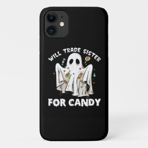 will trade sister for candy cute halloween ghost iPhone 11 case