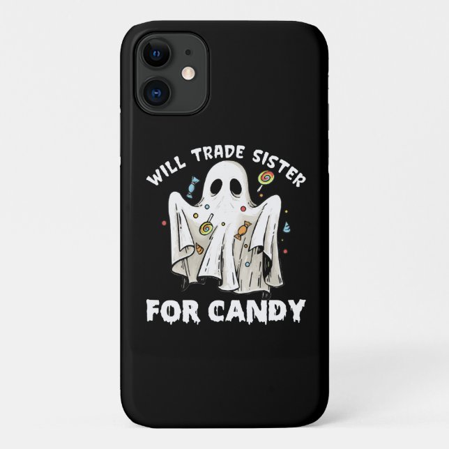 will trade sister for candy cute halloween ghost Case-Mate iPhone case (Back)