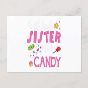 Will Trade Sister For Candy Happy Easter Day Gift Postcard