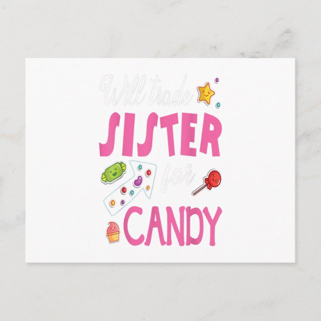 Will Trade Sister For Candy Happy Easter Day Gift Postcard (Front)