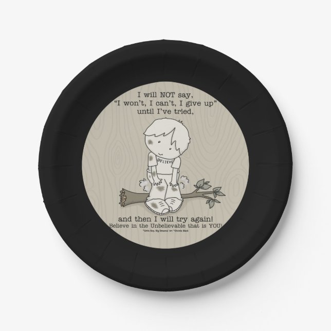 Will Try Again Paper Plate (Front)