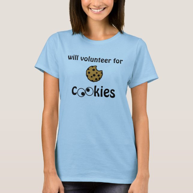 Will Volunteer for Cookies -- Women's Fitted Tee (Front)