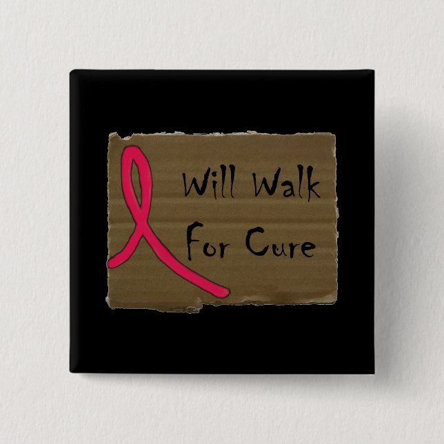 Will Walk For Cure Button (Front)