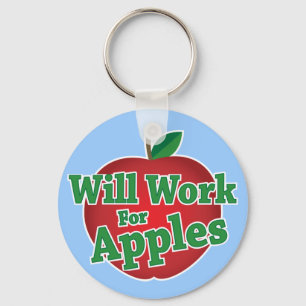 Will Work for Apples Key Ring