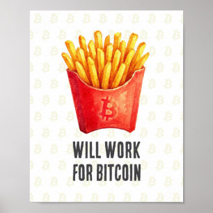 Will Work For Bitcoin Poster