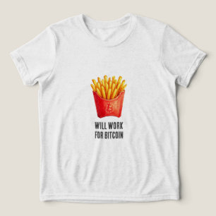 Will Work For Bitcoin (White) Tri-Blend Shirt