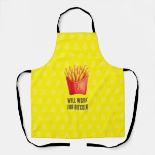 Will Work For Bitcoin (Yellow) Apron