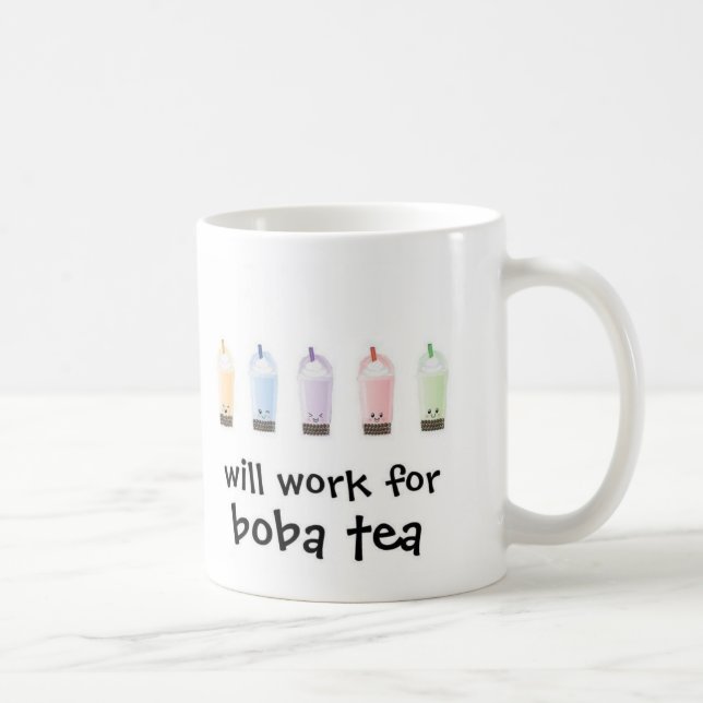 Will Work for Boba Tea [Customise your profession] Coffee Mug (Right)