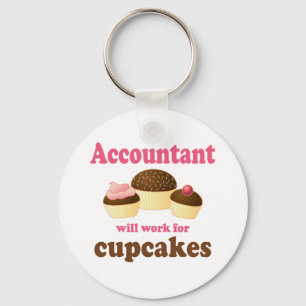 Will Work For Cupcakes Accountant Key Ring
