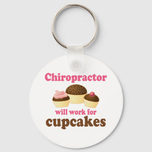 Will Work For Cupcakes Chiropractor Key Ring