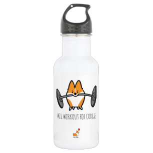 Will Workout For Corgis Water Bottle
