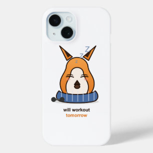 Will Workout Tomorrow Funny Fox Gym Humour iPhone 15 Case