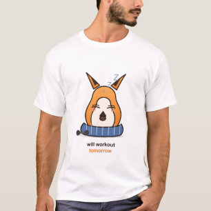 Will Workout Tomorrow Funny Fox Gym Humour T-Shirt