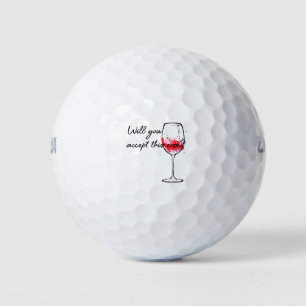 Will You Accept This Rose Charming Proposal Design Golf Balls