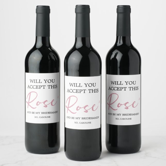 Will You Accept This Rose' Wine Label (Bottles)