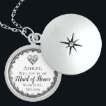 Will You Be Maid of Honour Locket Necklace<br><div class="desc">You are planning the most special day of your life and this silver design with a heart will make your potential Maid of Honour feel extra special too!!! Makes a unique and fun way to ask your friends to celebrate with you.</div>