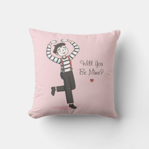 Will You Be Mime Funny Love Confession Pun Cushion