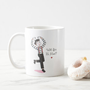 Will You Be Mime, Funny Love Pun Coffee Mug
