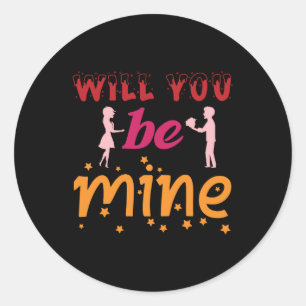 Will You Be Mine Valentine Classic Round Sticker