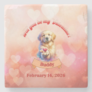 Will you be mine Valentine? personalized Stone Coaster