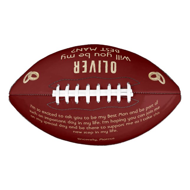 Will you be my Best Man Custom Name  American Football (Front)