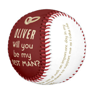Will you be my Best Man Custom Name  Baseball