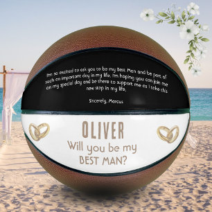 Will you be my Best Man Custom Name  Basketball
