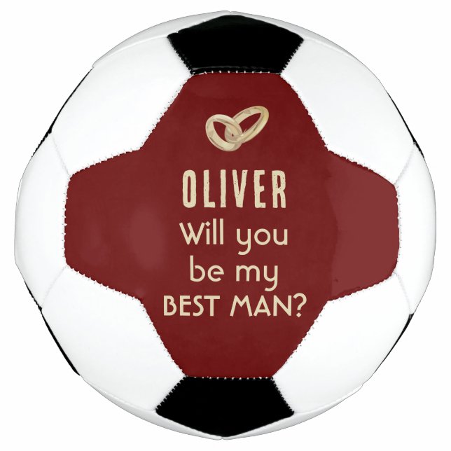 Will you be my Best Man Custom Name Football (Front)
