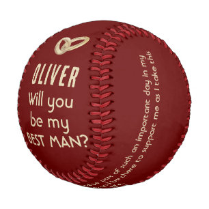 Will you be my Best Man Custom Name Football Baseball