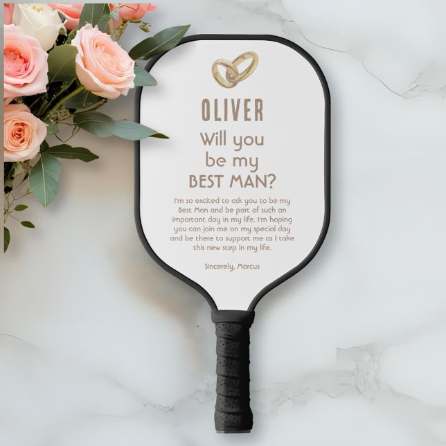 Will you be my Best Man Custom Name Pickleball Paddle (Creator Uploaded)