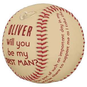 Will you be my Best Man Custom Name Softball