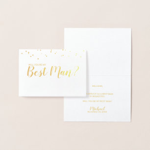 Will You Be My Best Man? Elegant Gold Foil Card