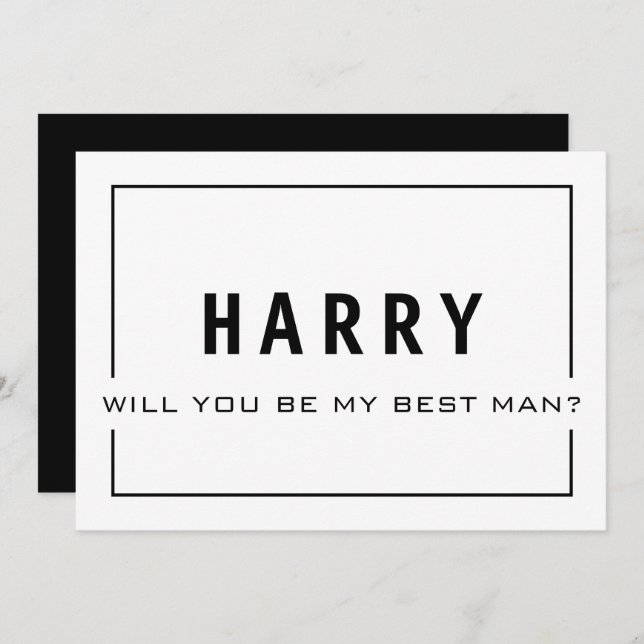 Will You Be My Best Man? Elegant Groomsman Invite (Front/Back)