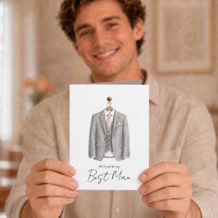Will You Be My Best Man Gentleman Suit Card