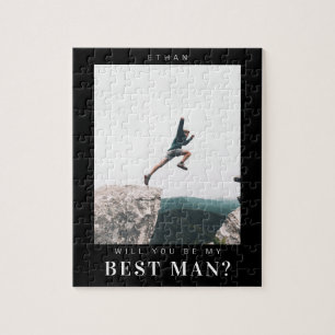 Will you be my Best Man Minimalist Photo Dark Jigsaw Puzzle