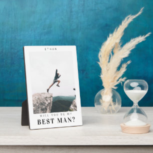 Will you be my Best Man Minimalist Photo Modern Plaque