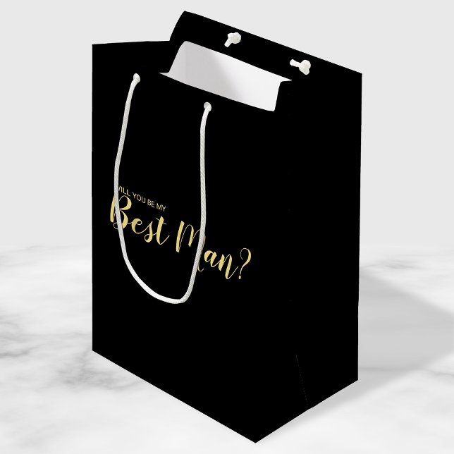 Will You Be My Best Man? Modern Proposal Medium Gift Bag (Creator Uploaded)