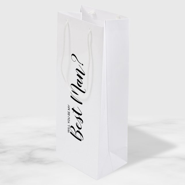 Will You Be My Best Man? Modern Proposal Wine Gift Bag (Creator Uploaded)