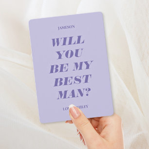 Will You Be My Best Man? Modern Text Lavender Invitation