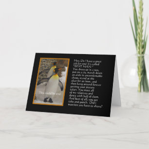 Will You Be My Best Man? Penguin Humour Card