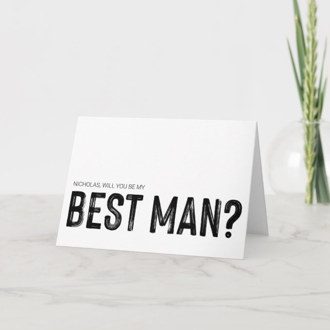 Will You Be My Best Man Proposal Asking Wedding Card (Front)