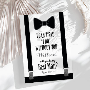 Will You Be My Best Man - Tuxedo Tie Braces Invitation