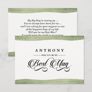 Will You be my Best Man? Watercolor Invitations