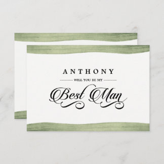 Will You be my Best Man? Watercolor Invitations