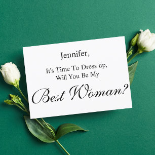 will you be my best woman minimal proposal  invitation